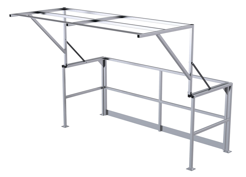 Vestil MEZZ-200-DW-A Aluminum Double Wide Mezzanine Safety Gate 42-3/8 in. Handrail Height Silver