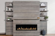 Modern Flames Allwood Fireplace Media Wall in Driftwood Gray | 60'' Orion Slim Heliovision Electric Fireplace Modern Flames