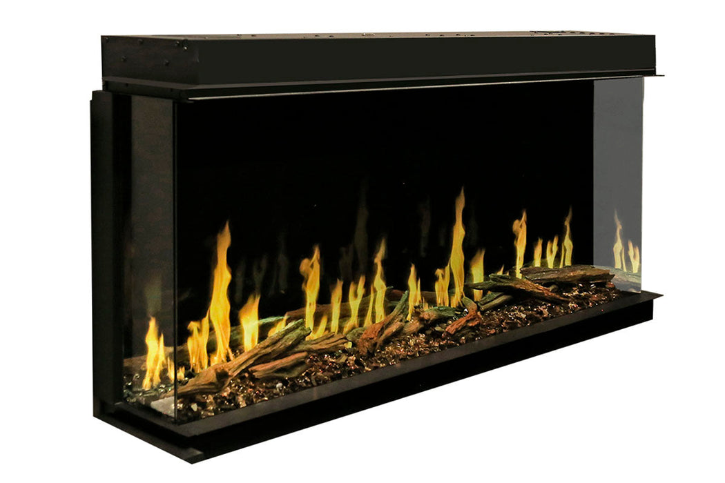 Modern Flames Orion Multi 73'' Heliovision Electric Fireplace Wall Mount Studio Suite | Weathered Walnut Modern Flames