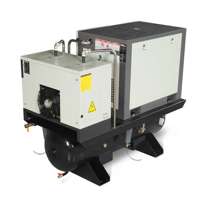10HP Combined Rotary Screw Air Compressor with Dryer & 66-Gal ASME Tan — view 18