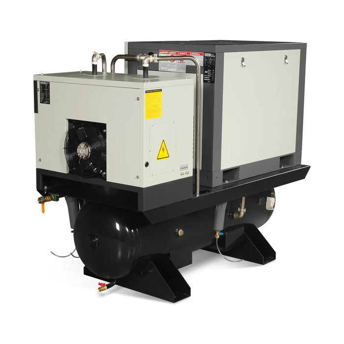 10HP Combined Rotary Screw Air Compressor with Dryer & 66-Gal ASME Tan — view 16