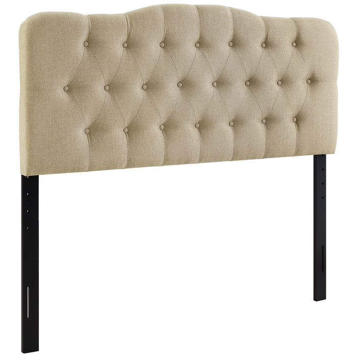 Annabel Diamond Tufted Upholstered Fabric Headboard