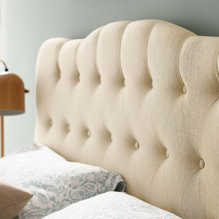 Annabel Diamond Tufted Upholstered Fabric Headboard