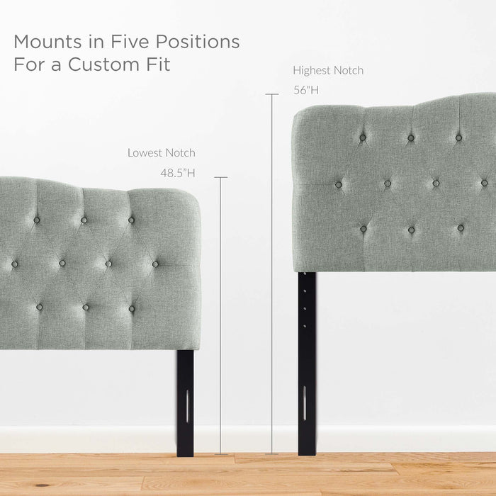 Annabel Diamond Tufted Upholstered Fabric Headboard