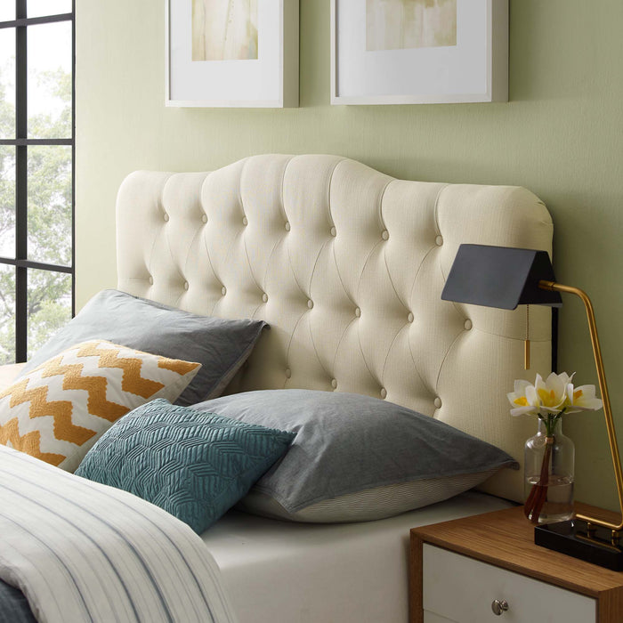 Annabel Diamond Tufted Upholstered Fabric Headboard