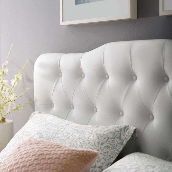 Annabel Diamond Tufted Upholstered Vinyl Headboard