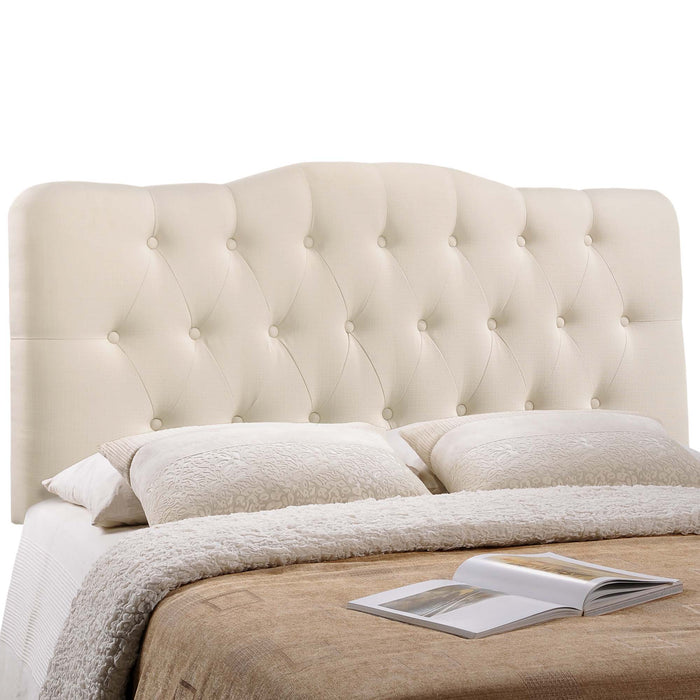 Annabel Diamond Tufted Upholstered Fabric Headboard
