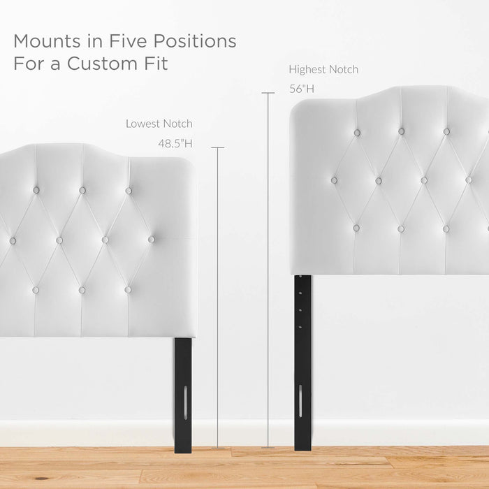 Annabel Diamond Tufted Upholstered Vinyl Headboard