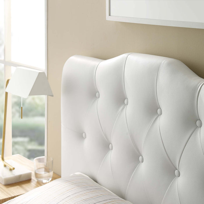 Annabel Diamond Tufted Upholstered Vinyl Headboard
