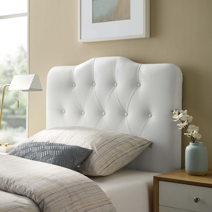 Annabel Diamond Tufted Upholstered Vinyl Headboard