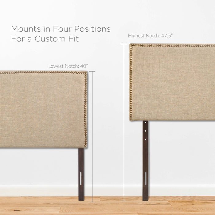 Modway Region Nailhead Upholstered Headboard Bedroom Furniture - Close-Up