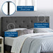Modway Terisa Upholstered Fabric Headboard Bedroom Furniture in Blue - Side View