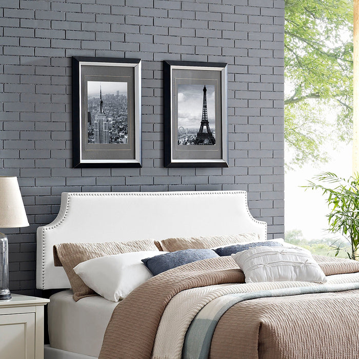 Modway Laura Upholstered Vinyl Headboard Bedroom Furniture in Black - Side View