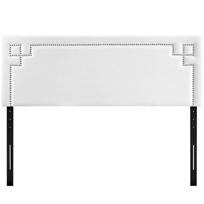 Modway Josie Upholstered Vinyl Headboard Bedroom Furniture in Black - Detail View