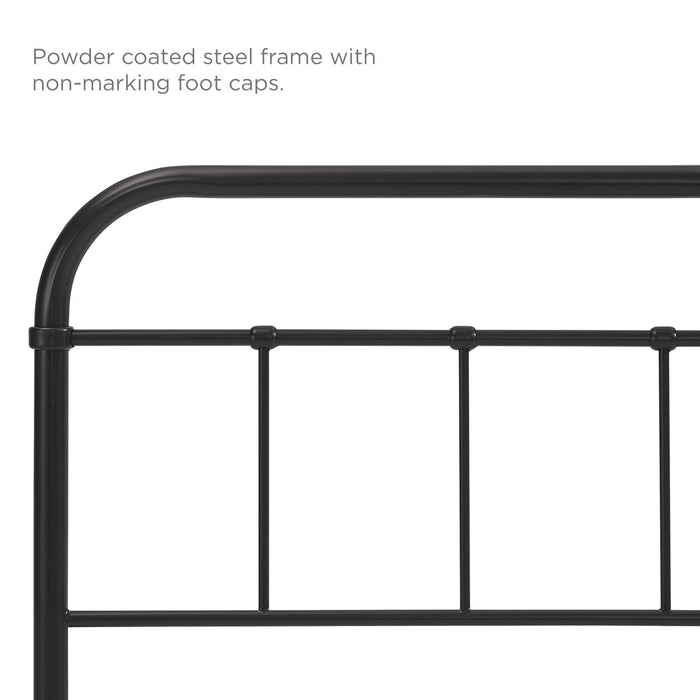 Modway Serena Steel Headboard Bedroom Furniture in Brown - Side View