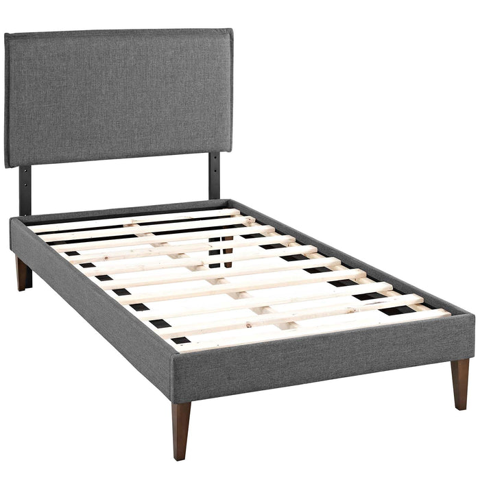 Camille Fabric Platform Bed with Squared Tapered Legs