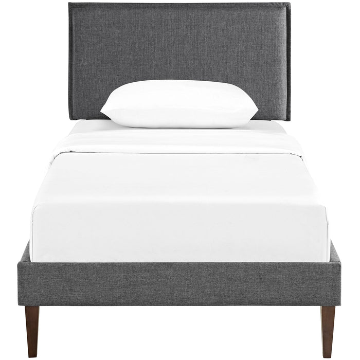 Camille Fabric Platform Bed with Squared Tapered Legs