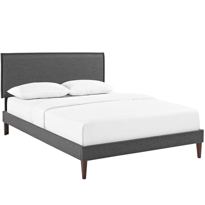 Camille Fabric Platform Bed with Squared Tapered Legs