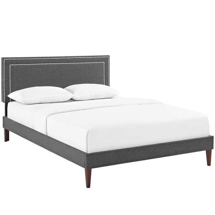 Jessamine Fabric Platform Bed with Squared Tapered Legs