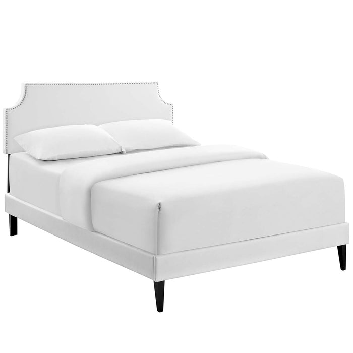 Laura Fabric Platform Bed with Squared Tapered Legs