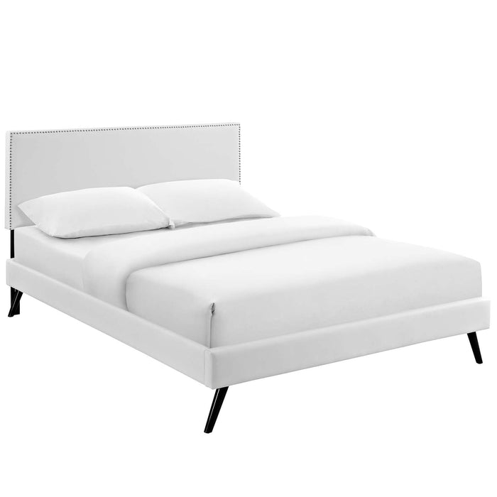 Phoebe Platform Bed with Round Splayed Legs