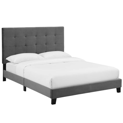 Modway Melanie Tufted Button Upholstered Performance Velvet Platform Bed Bedroom Furniture - View 44