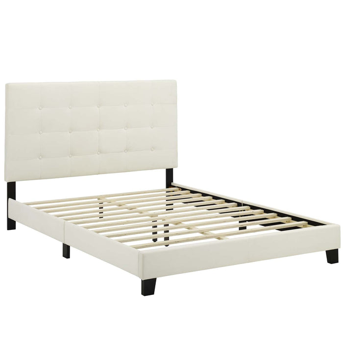 Melanie Tufted Button Upholstered Performance Velvet Platform Bed
