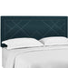 Modway Reese Nailhead Upholstered Linen Fabric Headboard Bedroom Furniture in Blue