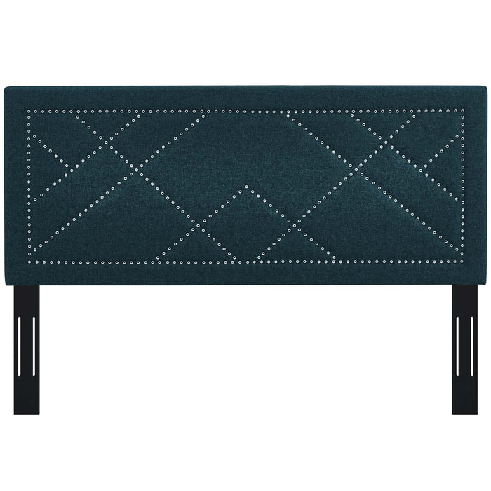 Modway Reese Nailhead Upholstered Linen Fabric Headboard Bedroom Furniture - View 9