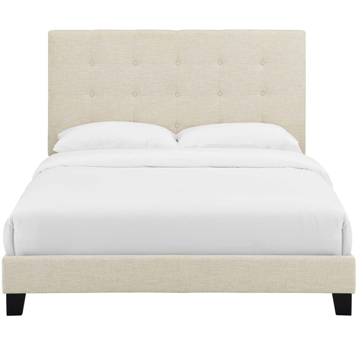 Melanie Tufted Button Upholstered Fabric Platform Bed