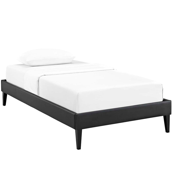 Tessie Vinyl Bed Frame with Squared Tapered Legs