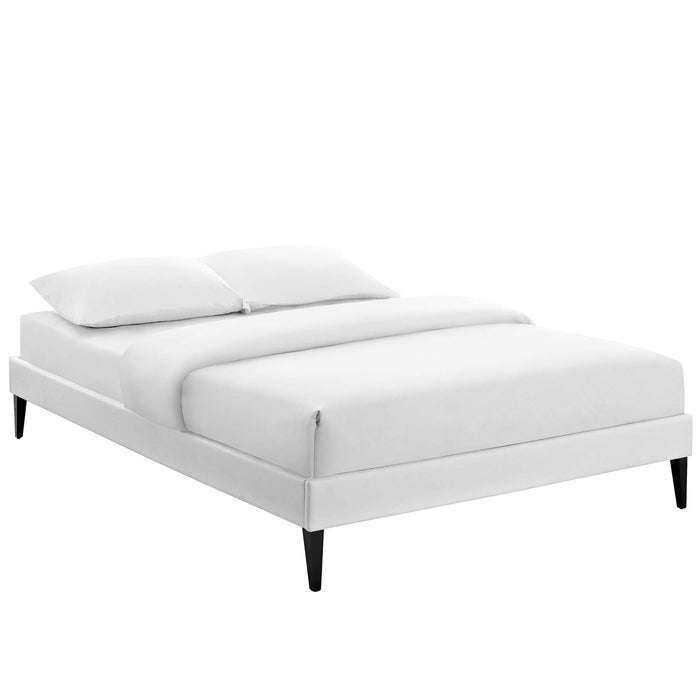 Tessie Vinyl Bed Frame with Squared Tapered Legs