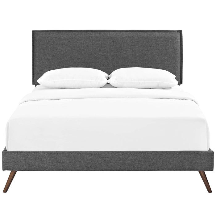 Amaris Fabric Platform Bed with Round Splayed Legs