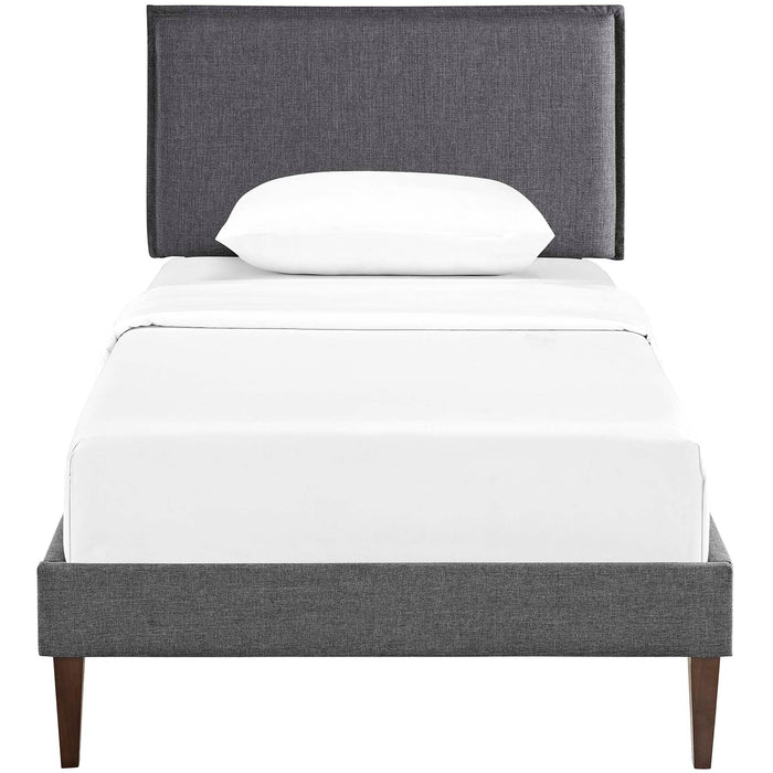 Amaris Fabric Platform Bed with Squared Tapered Legs