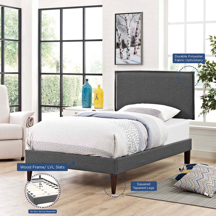 Amaris Fabric Platform Bed with Squared Tapered Legs