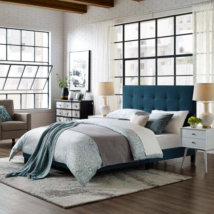 Melanie Tufted Button Upholstered Fabric Platform Bed