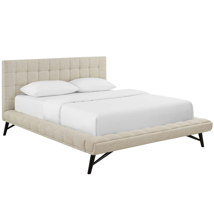 Julia Biscuit Tufted Performance Velvet Platform Bed
