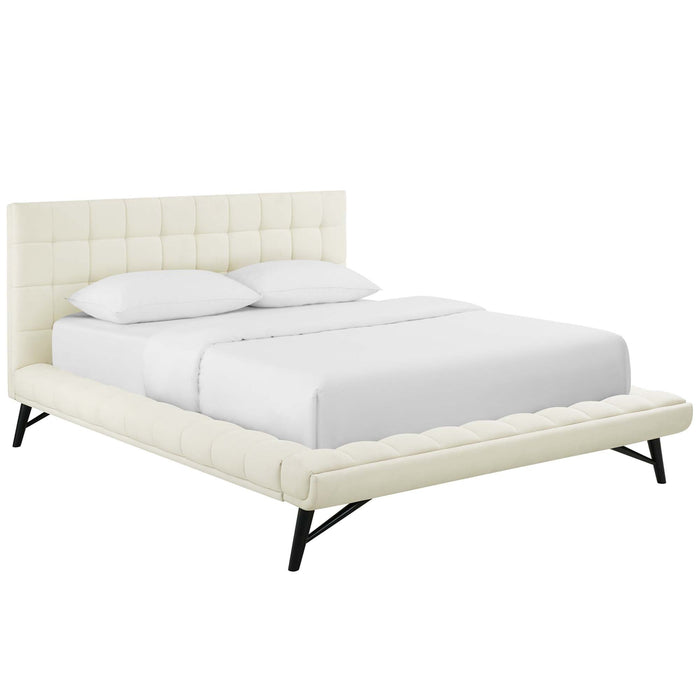 Julia Biscuit Tufted Performance Velvet Platform Bed