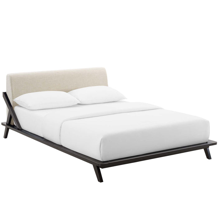 Luella Upholstered Fabric Queen Platform Bed