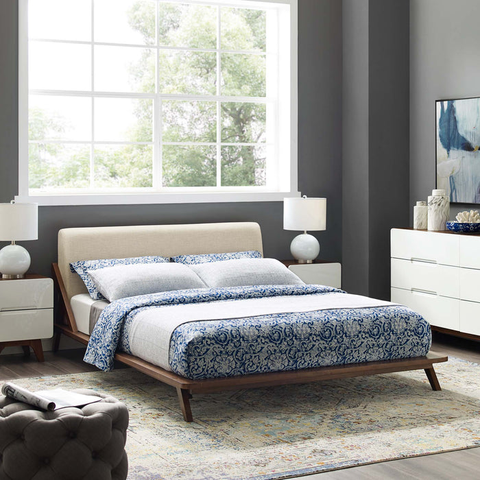 Luella Upholstered Fabric Queen Platform Bed