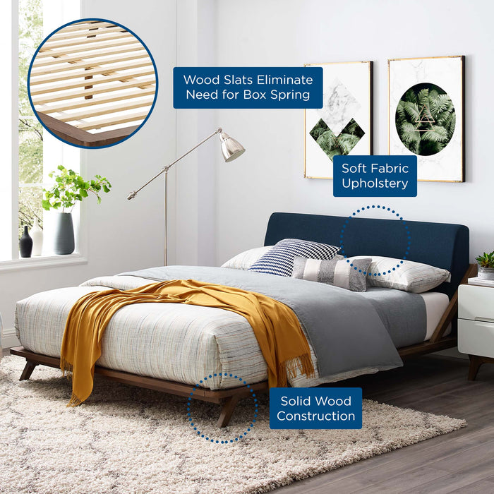 Luella Upholstered Fabric Queen Platform Bed