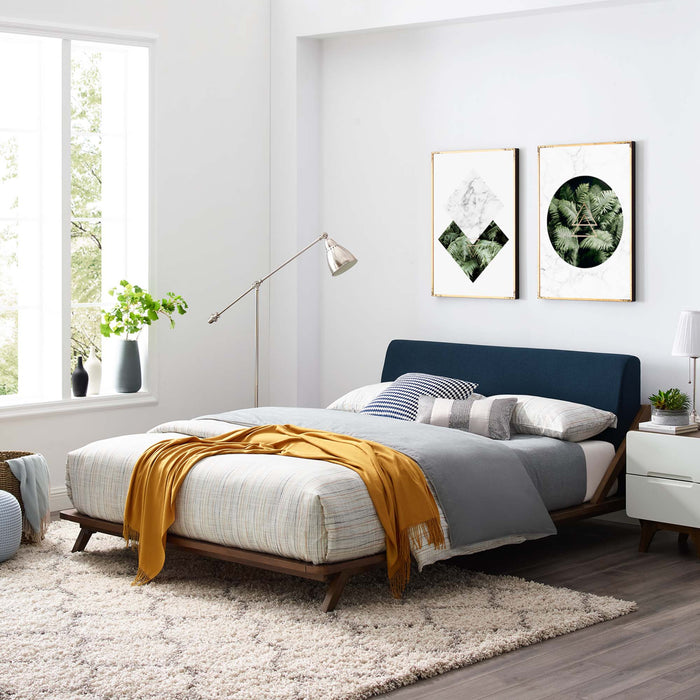 Luella Upholstered Fabric Queen Platform Bed