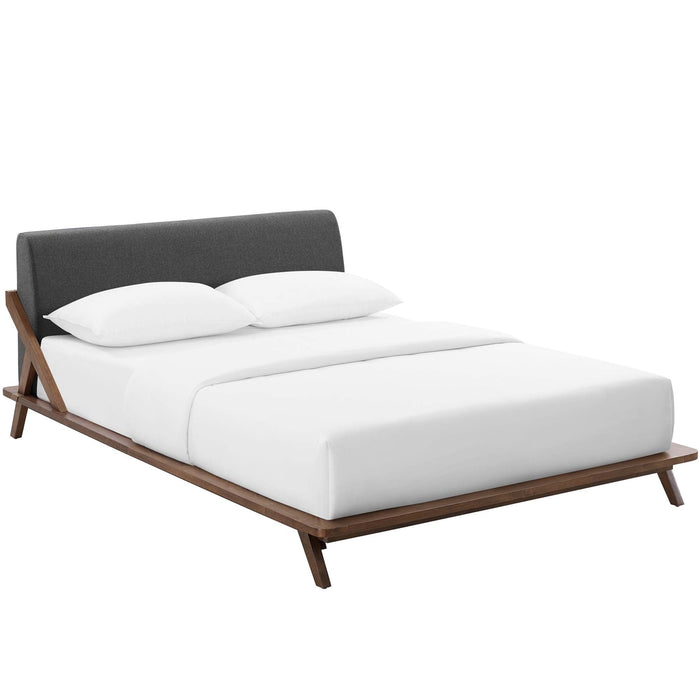 Luella Upholstered Fabric Queen Platform Bed