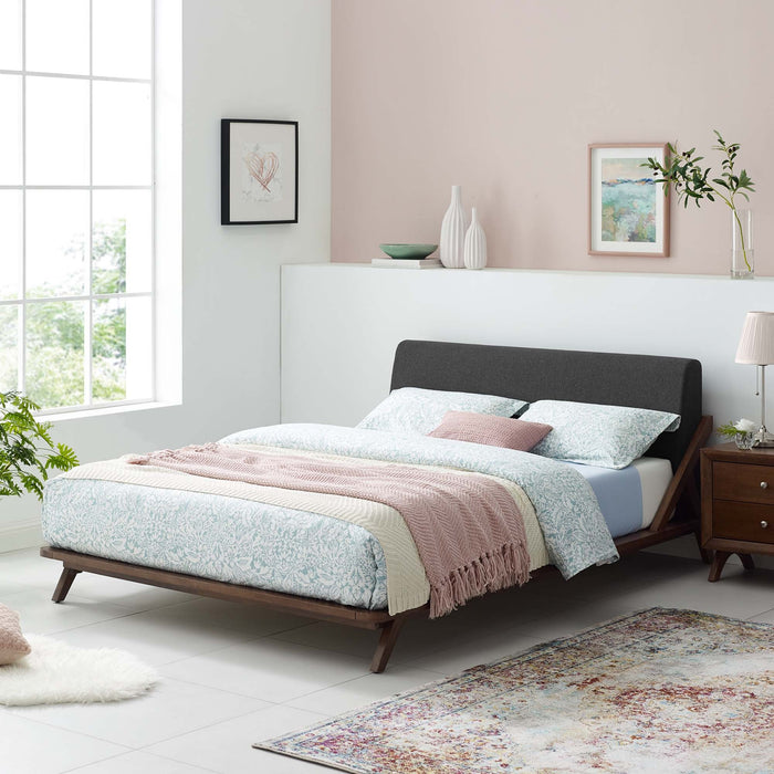 Luella Upholstered Fabric Queen Platform Bed