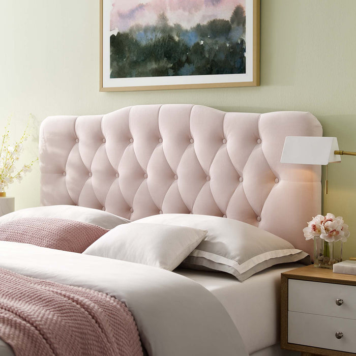 Annabel Diamond Tufted Performance Velvet Headboard