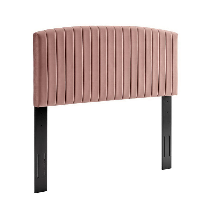 Alessi Performance Velvet Platform Bed With Black Wood Legs