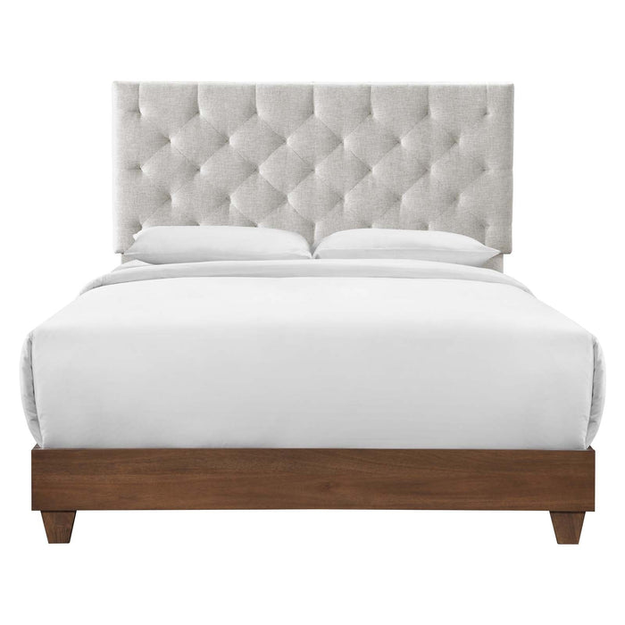 Rhiannon Diamond Tufted Upholstered Fabric Bed - alternate angle view
