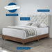 Rhiannon Diamond Tufted Upholstered Fabric Bed - in lifestyle setting