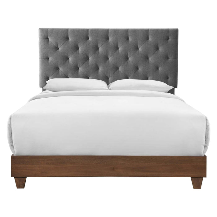 Rhiannon Diamond Tufted Upholstered Fabric Bed - view 7