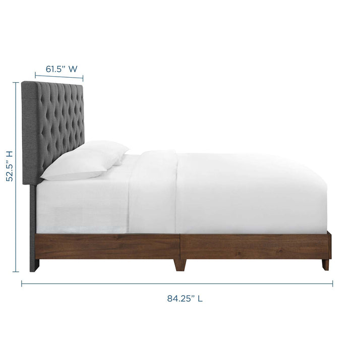Rhiannon Diamond Tufted Upholstered Fabric Bed - view 8